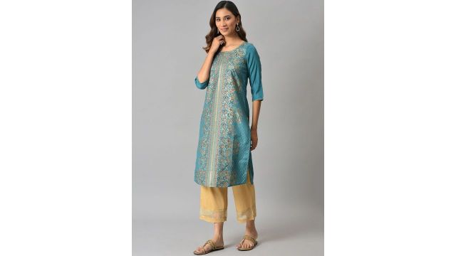 AURELIA Women Printed Sequinned Kurta