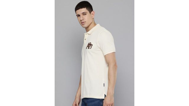 Aeropostale Brand Logo Applique Detailed Polo Collar Pure Cotton T-shirt