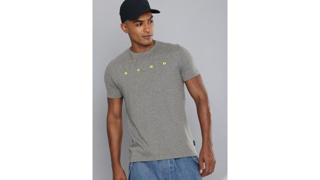 Aeropostale Solid T-shirt with Applique Detail