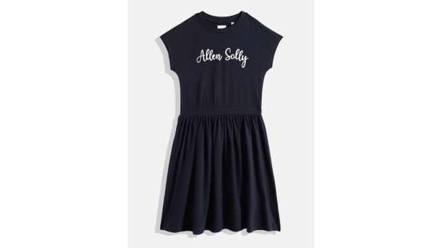 Allen Solly Junior Girls Brand Logo Printed Pure Cotton Fit & Flare Dress