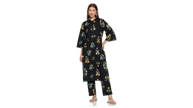 Amazon Brand - Myx Women Printed Kurta and Pant set in Cotton