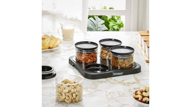 Amazon Brand - Solimo Airtight Plastic Storage Container Set with Serving Tray