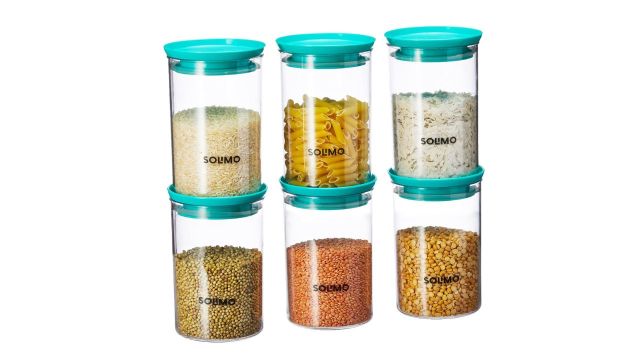Amazon Brand - Solimo Airtight Plastic Storage Containers (Set of 6, 900ml)