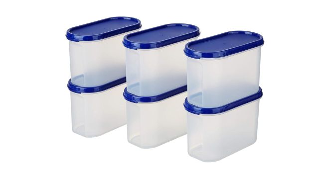 Amazon Brand - Solimo Modular Plastic Storage Container (Set of 6, 1.2L)