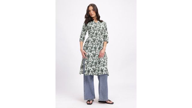 Anouk Rustic Printed Cotton Straight Kurta