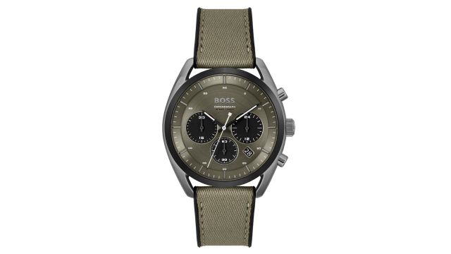 BOSSTop Men Round Dial Scratch Resistance Analogue Chronograph Watch 1514092-Green