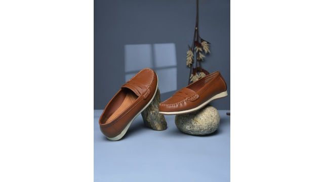 Bata Women Round Toe Penny Loafers (Brown)