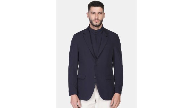 Blackberrys Men Formal Navy Solid TechPro Blazer