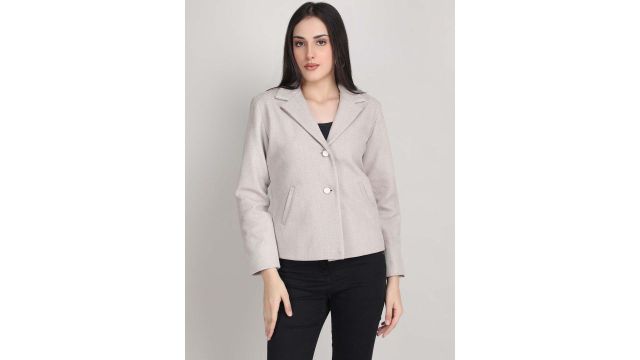 Blue Ronin Single‑Breasted Notched Lapel Blazer (Cream)