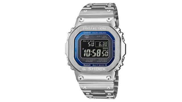 CASIOG-SHOCK Bluetooth GMW-B5000D-2DR Blue Digital dial Stainless Steel Band Solid Band G1564