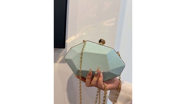 CORSICA Shoulder Strap Box Geometric Shape Clutch