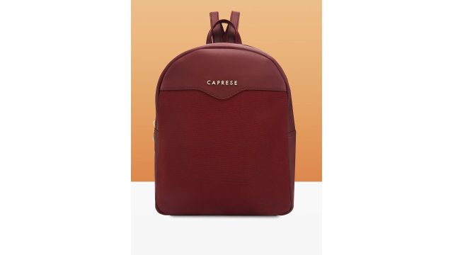 Caprese Dew Fashion Backpack (Maroon, Polyester, 2 Compartments)
