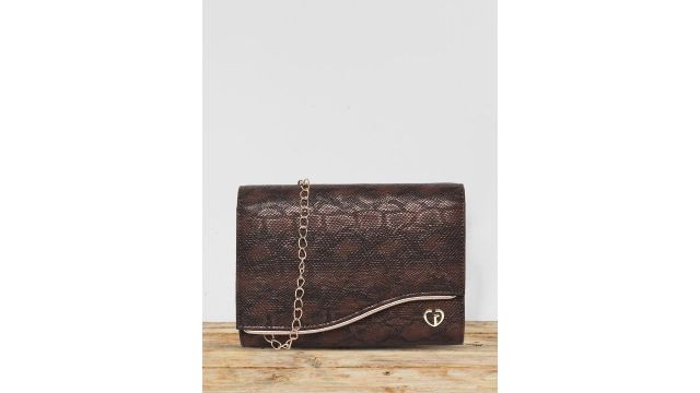Caprese Merle Medium Clutch (Brown/Coffee)