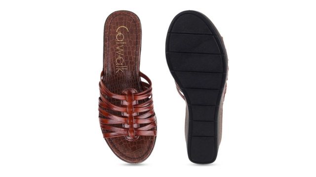 Catwalk Textured Leather Wedge Heels