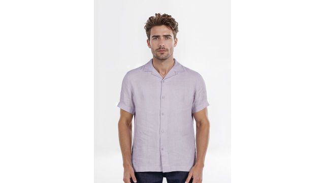 Celio Cuban Collar Classic Pure Linen Casual Shirt