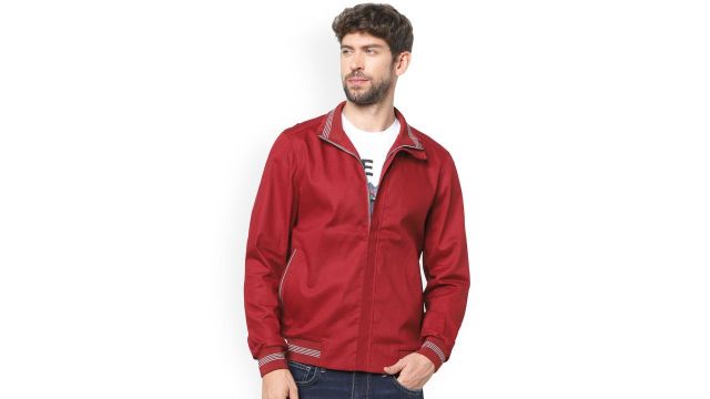 Celio Men Solid Cotton Bomber Jacket