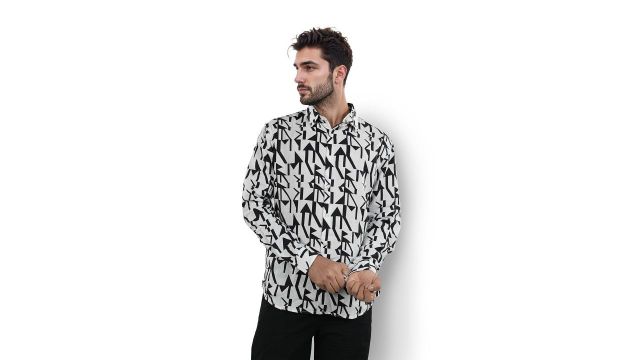 Celio Spread Collar Pure Linen Classic Animal Printed Regular Fit Casual Shirt
