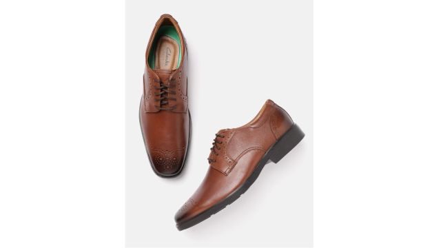 Clarks Men Derbys Half Brogues Leather Formal Shoes