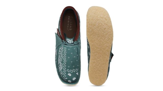 Clarks Men Green Printed Suede Boots