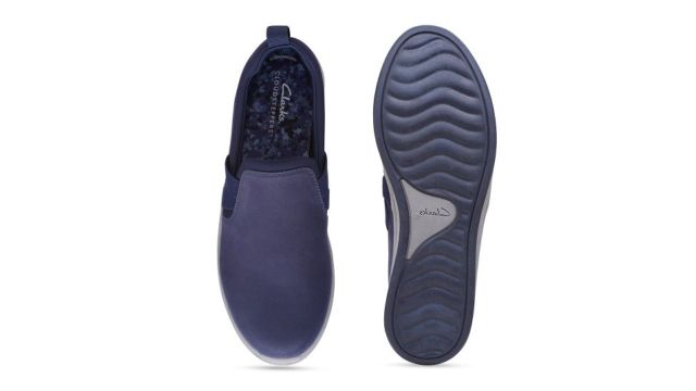 Clarks Women Navy Blue Slip-On Sneakers