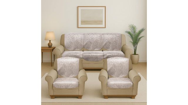 Cloth Fusion Italian Velvet Sofa Cover (5‑Seater Set)