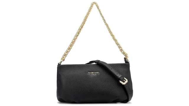 Da MilanoWomen Textured Baguette Leather Sling Bag