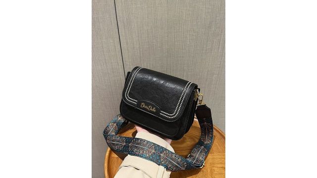 Diva Dale Embellished Printed Strap PU Structured Sling Bag