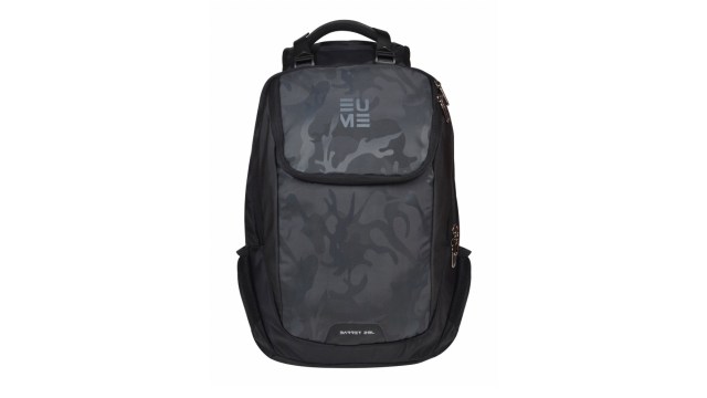EUMEUnisex Grey & Black Camouflage Laptop Backpack with Hip Strap