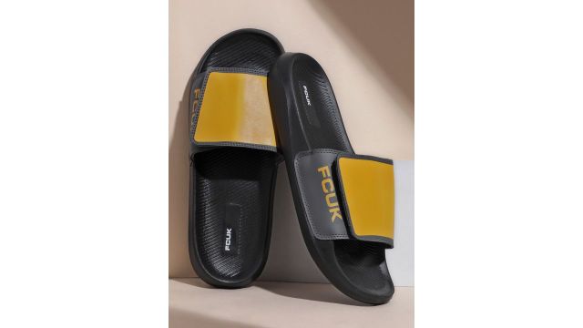 FCUK Men Brand Logo Printed Sliders