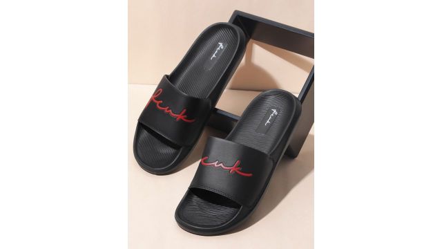 FCUK Men Brand Logo Printed Sliders
