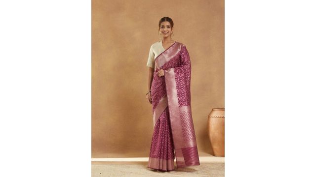 Fabindia Ethnic Motifs Woven Design Zari Banarasi Saree