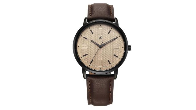 Fastrack Stunners X Special Edition Quartz Beige Dial Leather Analog Watch for Men