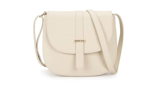 Fastrack Women's Adjustable Sling Bag with Flap and Magnetic Button Closure