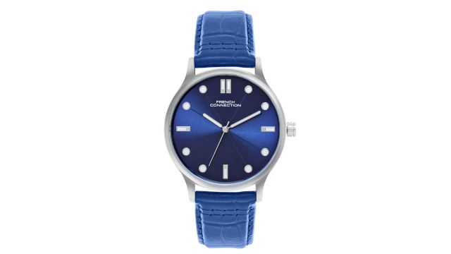 French ConnectionMen Embellished Dial & Leather Analogue Watch FCN0148UL