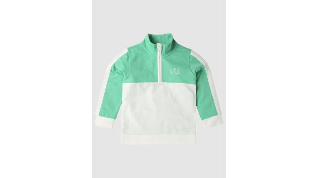 GAP Girls Colourblocked Pure Cotton Sweatshirt (Green)