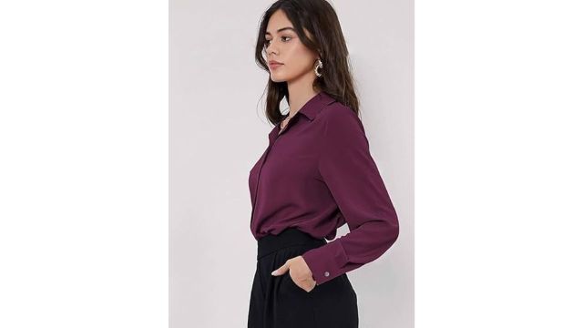 GRECIILOOKS Women’s Rayon Oversized Fit Crop Top – Korean Style Button Down