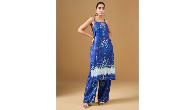 Global Desi Ethnic Motifs Printed Kurta with Palazzos