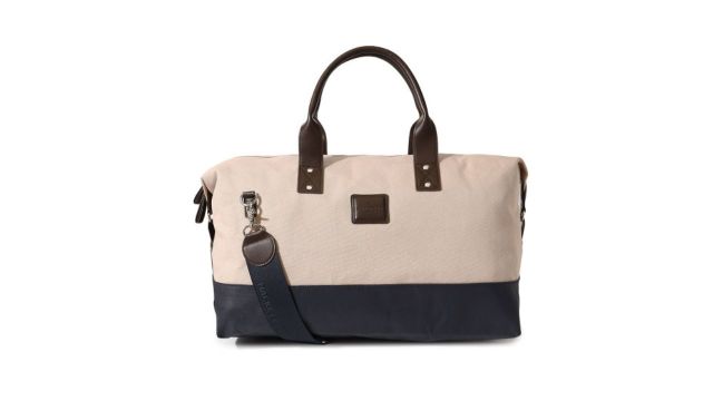 HACKETT LONDON Men Textured Leather Colourblocked Holdall Bag