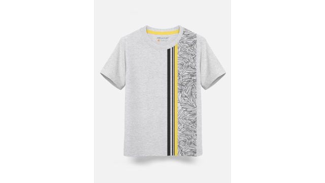 HELLCAT Boys Striped Round Neck Cotton T‑shirt