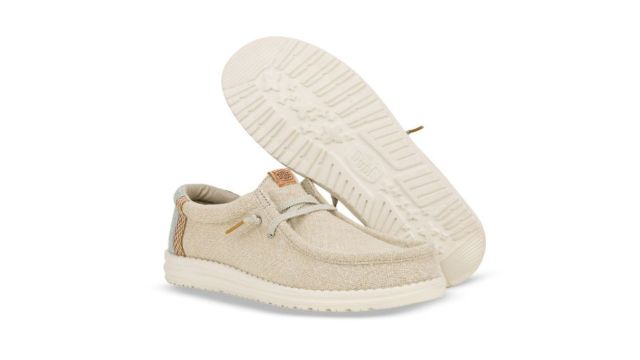 HEYDUDE Men Wally Jute Woven Design Slip-on Stretch-Lace Loafers