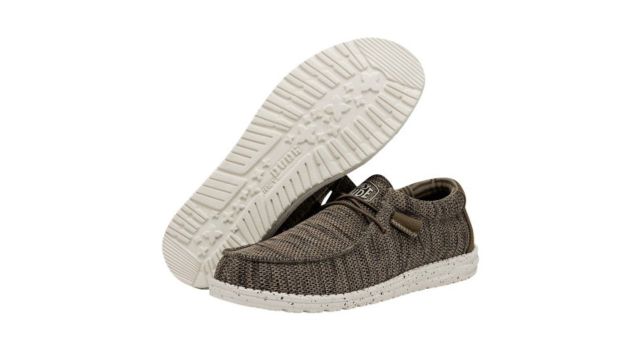 HEYDUDE Men Wally Sox Woven Design Slip-on Stretch-Lace Loafers