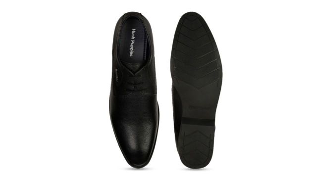 Hush Puppies Men Leather Formal Derbys (Black, Alternative)