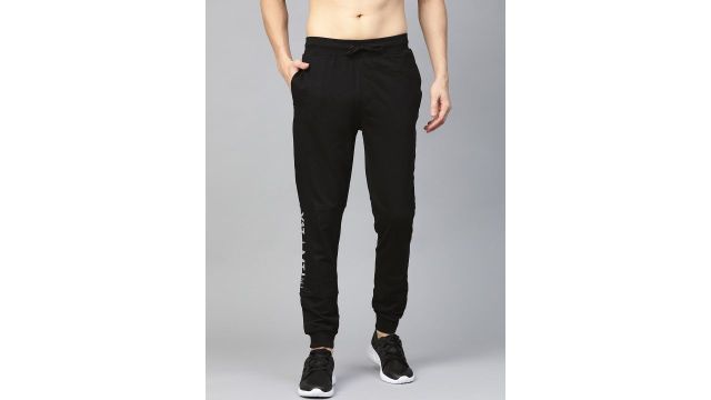 Jet Black Bio‑Wash Lifestyle Joggers (Regular Fit)