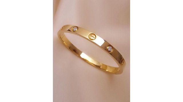 Jewels Galaxy Women Gold-Plated American Diamond Bangle-Style Bracelet