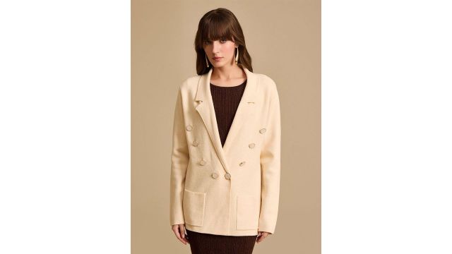 Kazo Women Lapel Collar Solid Formal Tailored Jacket