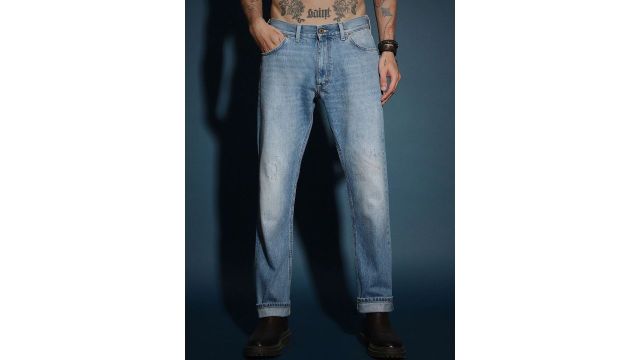 Lee Men Mildly Distressed Light Fade Jeans