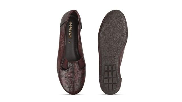 Liberty Healers TLO‑04 Casual Slip‑On Ballerina Shoes for Women — Cherry & Tan