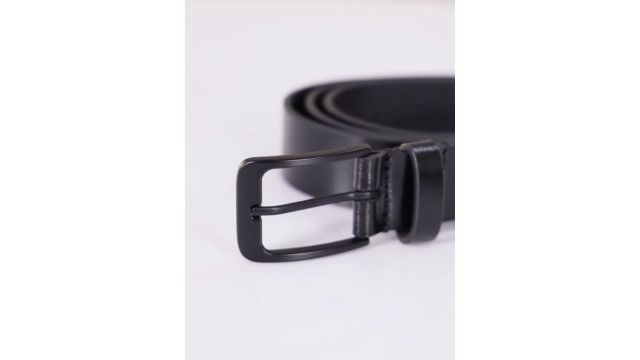Louis Philippe Men Black Solid Leather Belt