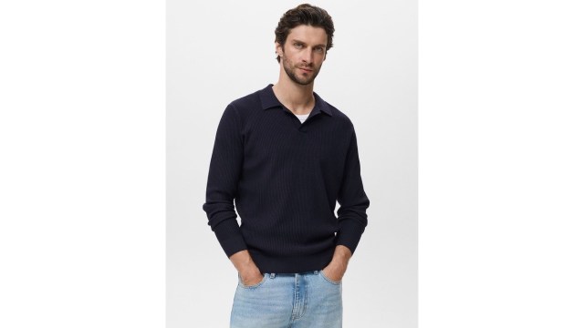 MANGO MANRibbed Shirt Collar Sweaters