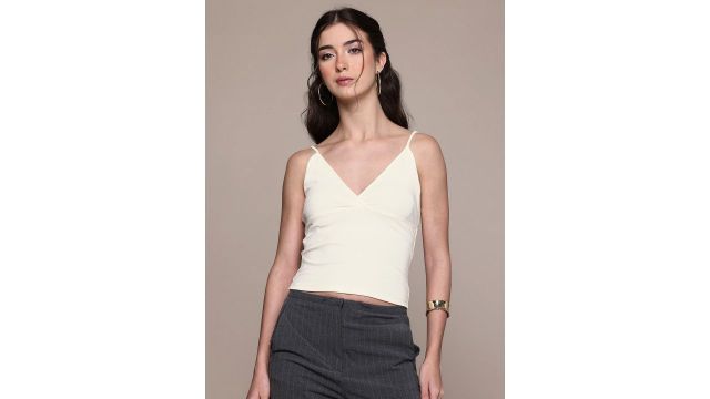 MANGO Shoulder Straps Empire Top
